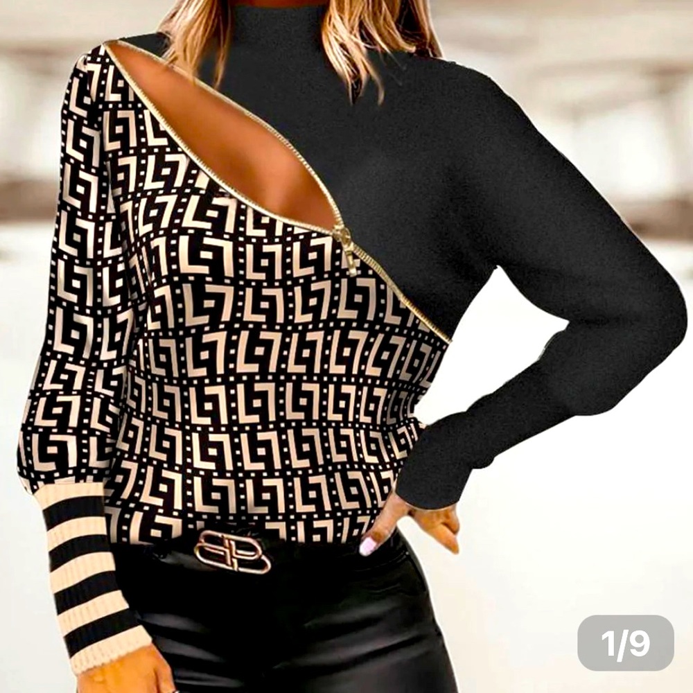 Asymmetrical Chic Sweater - Sz M (8-10)